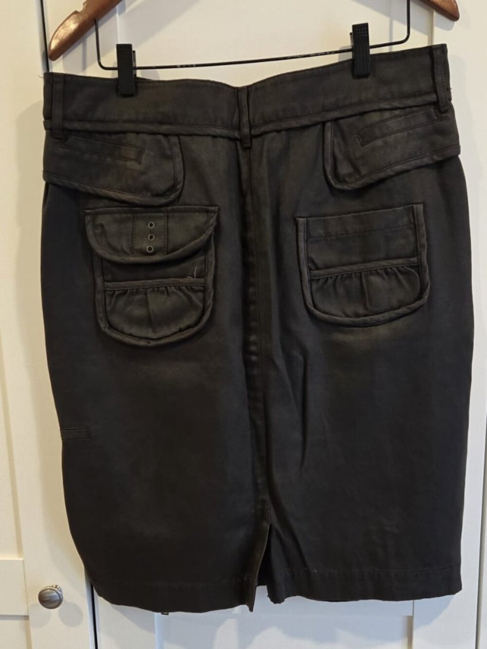 Not the Same Waxed Cotton Utility Skirt Brown EU 46 - Picture 9 of 11